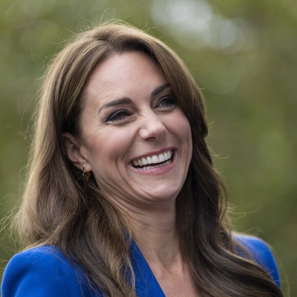 Le prince William, prince de Galles, et Catherine (Kate) Middleton, princesse de Galles, au centre sportif national de Bisham Abbey à Marlow, à l'occasion de la Journée mondiale de la Santé mentale, le 12 octobre 2023. 