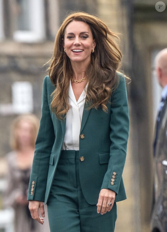 Catherine (Kate) Middleton, princesse de Galles, va visiter l'usine textile familiale "AW Hainsworth" à Leeds, le 26 septembre 2023.