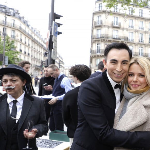 Jordan de Luxe et Séverine Ferrer lors de la soirée des 140 ans de légende des Deux Magots et vernissage de l'exposition "140 ans d'esprits créatifs à Saint-Germain-des-Prés" à Paris le 29 avril 2024. © Cédric Perrin / Bestimage