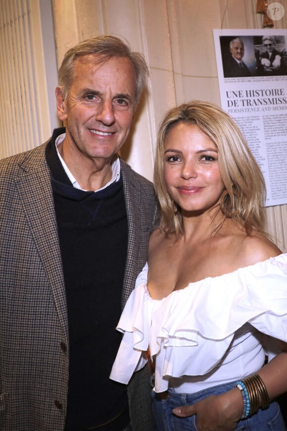 Bernard de La Villardière et Séverine Ferrer lors de la soirée des 140 ans de légende des Deux Magots et vernissage de l'exposition "140 ans d'esprits créatifs à Saint-Germain-des-Prés" à Paris le 29 avril 2024. © Cédric Perrin / Bestimage