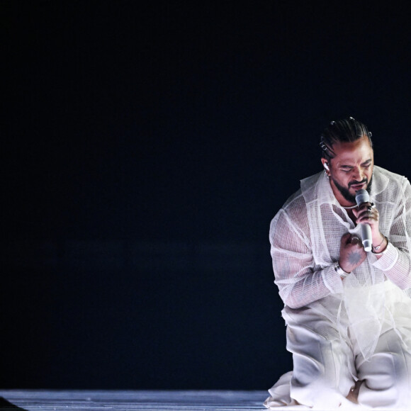 Silmane representing France with the song "Mon amour" during the second semi-final of the 68th edition of the Eurovision Song Contest (ESC) at Malmö Arena, in Malmö, Sweden, Thursday, May 09, 2024. 