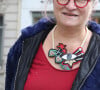 En 1984, Christine Bravo commençait à travailler sur France Culture dans l'émission animée par Bertrand Jérôme "Des Papous dans la tête". 
Exclusif - Christine Bravo - Arrivées et sorties dans les studios RTL à Paris. Le 23 février 2021