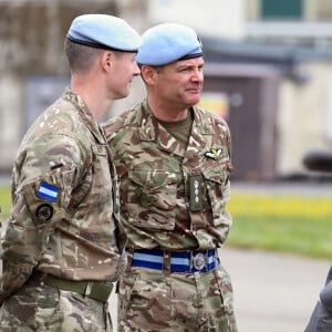 Le roi Charles III d'Angleterre remet officiellement le rôle de colonel en chef de l'Army Air Corps au prince de Galles à la base militaire Army Aviation Center de Middle Wallop, Hampshire, Royaume Uni, le 13 mai 2024. © Justin Goff/GoffPhotos/Bestimage 