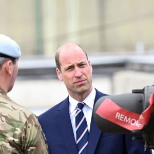 Le roi d'Angleterre remet officiellement le rôle de colonel en chef de l'Army Air Corps au prince William, prince de Galles à la base militaire Army Aviation Center de Middle Wallop, Hampshire, Royaume Uni, le 13 mai 2024. © Justin Goff/GoffPhotos/Bestimage 