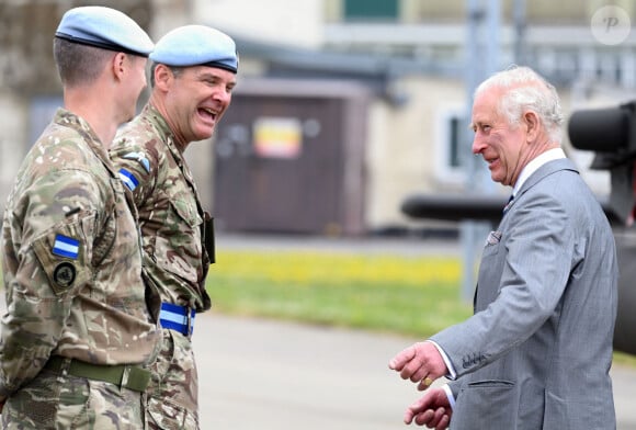 Le roi Charles III d'Angleterre remet officiellement le rôle de colonel en chef de l'Army Air Corps au prince de Galles à la base militaire Army Aviation Center de Middle Wallop, Hampshire, Royaume Uni, le 13 mai 2024. © Justin Goff/GoffPhotos/Bestimage 