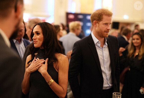 Le duc et la duchesse de Sussex à la réception de l'IG25 et de l'équipe canadienne à l'hôtel Hilton pendant les Invictus Games à Düsseldorf, en Allemagne, le vendredi 15 septembre 2023. Photo par Jordan Pettitt/PA Wire/ABACAPRESS.COM