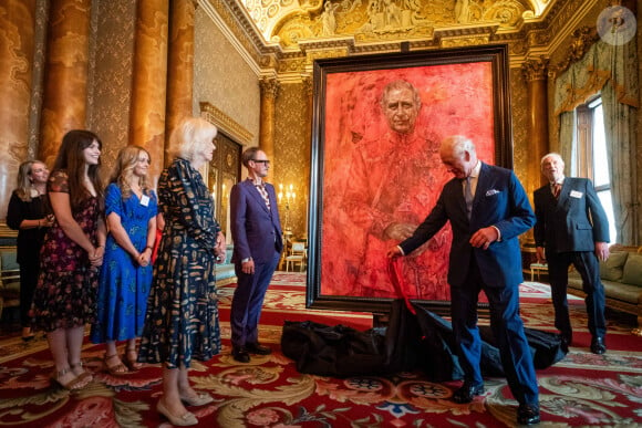 Charles III et la reine Camilla - Révélation du portrait de Jonathan Yeo du roi Charles III, Buckingham Palace, Londres. Mardi 14 mai 2024. Photo by Aaron Chown/PA Wire/ABACAPRESS.COM