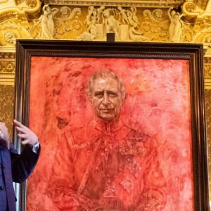 En présence de l'artiste à l'origine de cette oeuvre, Jonathan Yeo
Charles III - Révélation du portrait de Jonathan Yeo du roi Charles III, Buckingham Palace, Londres. Mardi 14 mai 2024. Photo by Aaron Chown/PA Wire/ABACAPRESS.COM