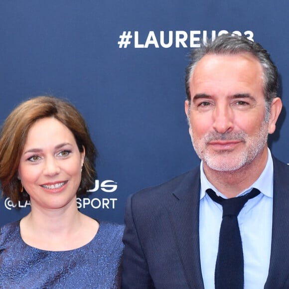 Jean Dujardin et sa femme Nathalie Péchalat - Red Carpet de la cérémonie " 2023 Laureus World Sports Awards" à Paris le 8 mai 2023 . Veeren/Bestimage 