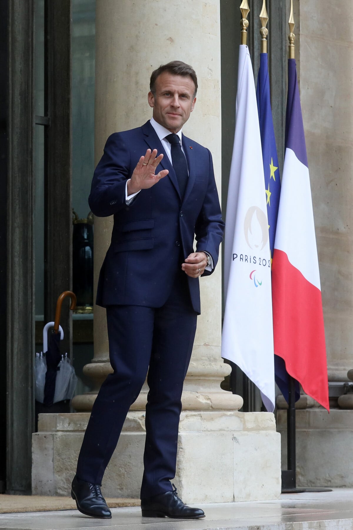 Photo : Le président francais Emmanuel Macron reçoit son homologue la ...
