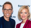 Damien Thévenot, Maya Lauqué lors du photocall dans le cadre de la conférence de presse de France Télévisions au Pavillon Gabriel à Paris, France, le 24 août 2021. © Pierre Perusseau/Bestimage 