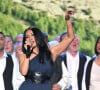 Exclusif - Anggun accompagnée par 100 choeurs Spectacul'art - Enregistrement de l'émission de télévision "Le Grand Concert des Régions : Ici c'est Aix en Provence", à l'Arena du Pays d'Aix, présentée par L.Luyat et L.Thilleman, et diffusée le 17 mai sur France 3. Le 30 avril 2024. © Bruno Bebert-Jack Tribeca / Bestimage