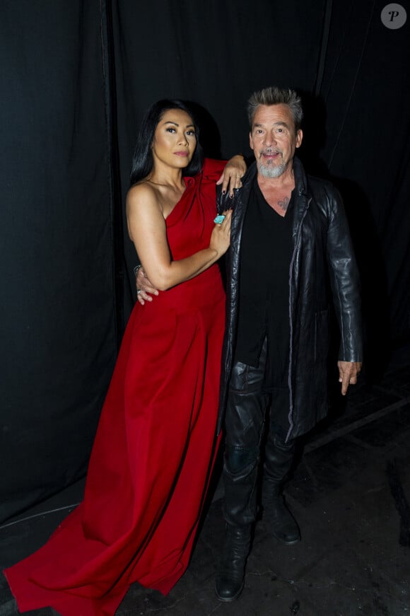 Exclusif - Florent Pagny et Anggun - Backstage de l'émission "Spectaculaire" à Paris, diffusée le 15 janvier sur France 2. © Pierre Perusseau / Bestimage