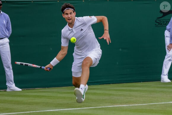 Dominic Thiem (AUT) lors du tournoi de Wimbledon 2023 à Londres, le 5 juillet 2023.