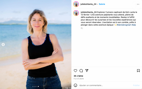 Julie est l'une des 10 femmes qui vont participer à la prochaine édition de Koh-Lanta sur TF1.