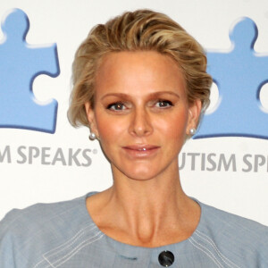 La princesse Charlène de Monaco, enceinte, participe à la septième édition "Annual World Focus on Autism" à New York, le 25 septembre 2014. 