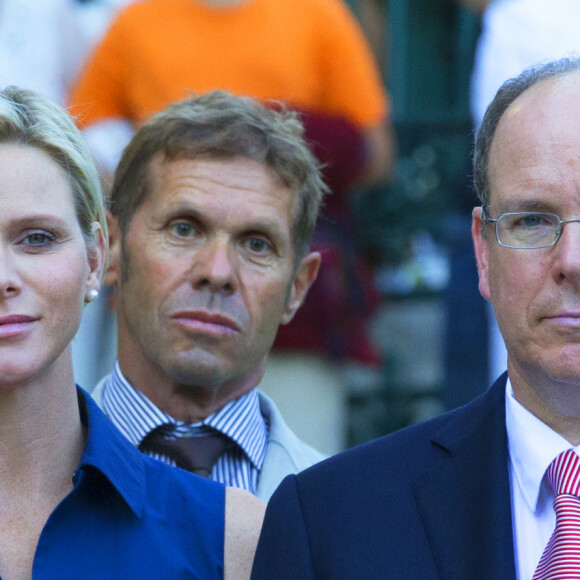 Le prince Albert II de Monaco et la princesse Charlène de Monaco enceinte ont participé au traditionnel Pique Nique 2014 des monégasques dans les jardins du parc de la princesse Antoinette à Monaco, le 1er septembre 2014. 