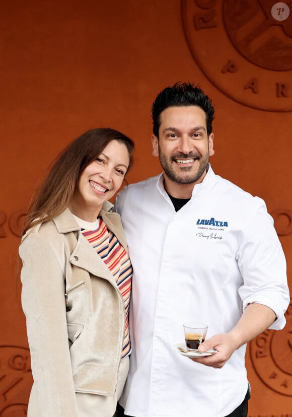 Denny Imbroisi (Top Chef) et sa compagne Silvia Notargiacomo (DALS) au village lors des Internationaux de France de tennis de Roland Garros 2024, à Paris, France, le 1er juin 2024. © Jacovides-Moreau/Bestimage 