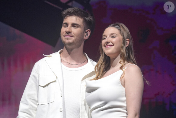 Julien Liebermann et Héléna Bailly lors du concert de la "Star Academy" à Lyon, le 15 mars 2024. Sandrine Thesillat / Panoramic