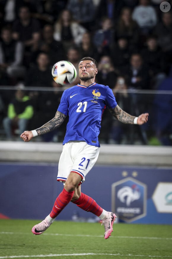 Jonathan Clauss - L'équipe de France s'est imposée face au Luxembourg (3-0) lors du premier match de préparation à l'Euro au stade Saint-Symphorien, à Metz le 5 juin 2024.