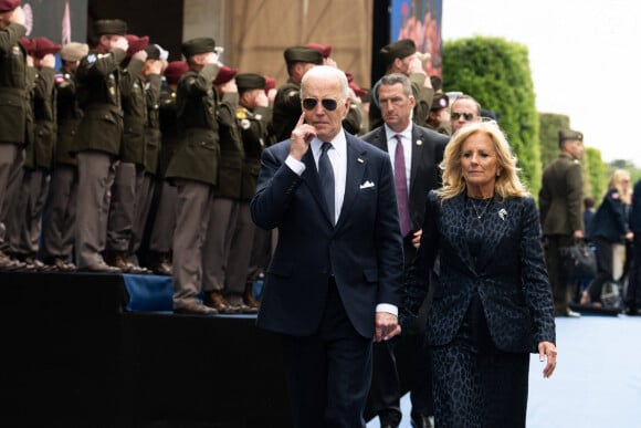 Cérémonie Franco-américaine au cimetière américain de Colleville sur Mer dans le cadre de la commémoration du 80ème anniversaire du débarquement en Normandie (D-Day) le 6 juin 2024. © Jeanne Accorsini / Pool / Bestimage 