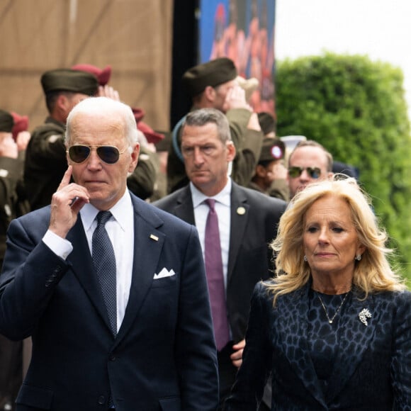 Cérémonie Franco-américaine au cimetière américain de Colleville sur Mer dans le cadre de la commémoration du 80ème anniversaire du débarquement en Normandie (D-Day) le 6 juin 2024. © Jeanne Accorsini / Pool / Bestimage 