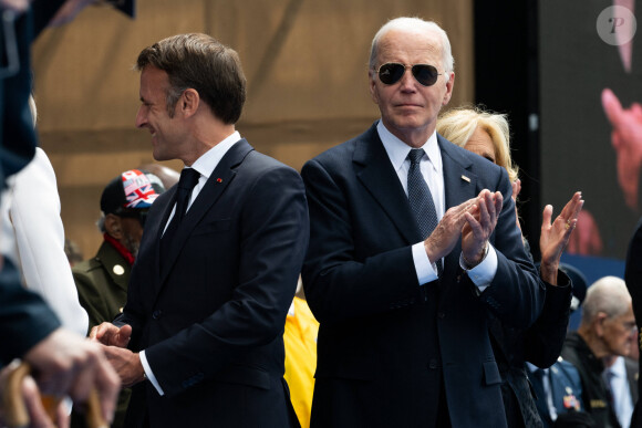 Cérémonie Franco-américaine au cimetière américain de Colleville sur Mer dans le cadre de la commémoration du 80ème anniversaire du débarquement en Normandie (D-Day) le 6 juin 2024. © Jeanne Accorsini / Pool / Bestimage 