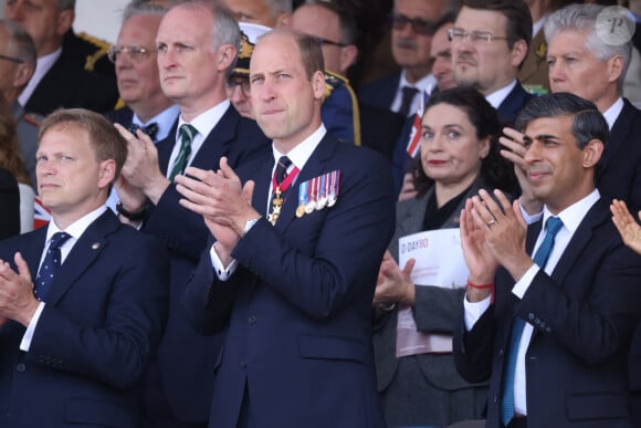 Grant Shapps, le prince William de Galles, le Premier ministre britannique Rishi Sunak - La famille royale d'Angleterre lors des commémorations du 80ème anniversaire du débarquement (D-Day) à Portsmouth. Le 5 juin 2024 © Tim Merry / Mirrorpix / Bestimage 