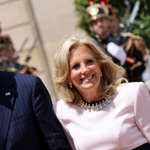 Joe Biden et sa femme Jill - Le président des Etats-Unis et sa femme à leur arrivée au palais de l'Elysée à Paris, à l'occasion de leur visite d'état en France. Le 8 juin 2024 © Jacovides-Moreau / Bestimage 