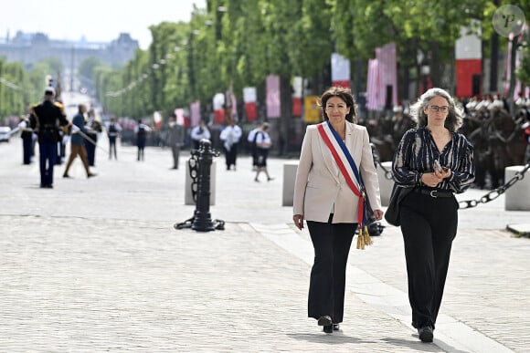 Anne Hidalgo - Cérémonie à l'Arc de Triomphe à Paris, à l'occasion du voyage officiel du président des Etats-Unis en France. Le 8 juin 2024 © Jeanne Accorsini / Pool / Bestimage 