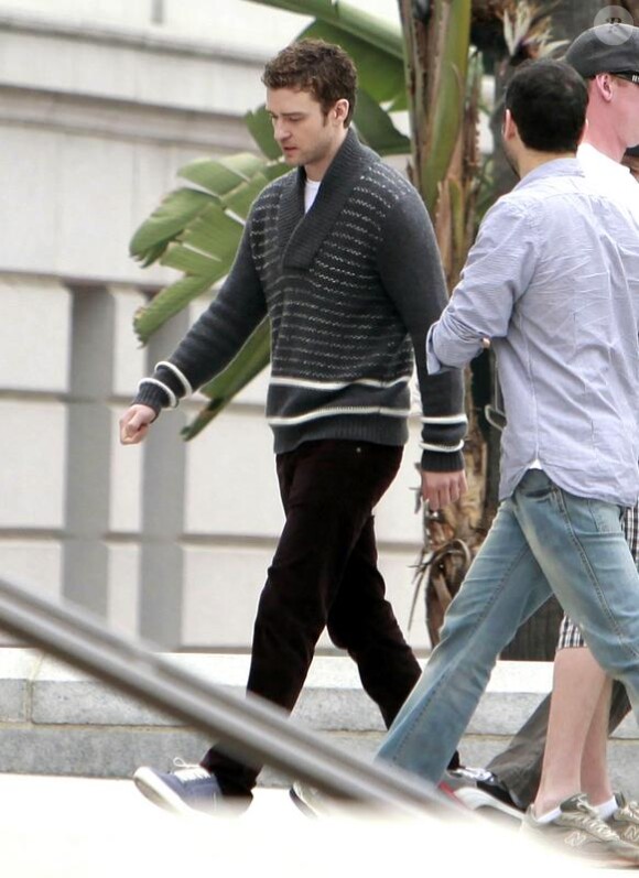 Cameon Diaz et Justin Timberlake sur le tournage de Bad Teacher à Los Angeles. Le 21 mars 2010
