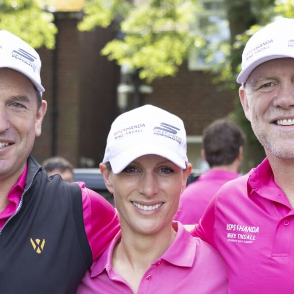 Peter Phillips, Mike et Zara Tindall - Tournoi de golf des célébrités, Belfry Golf Curse. 17 mai 2024.