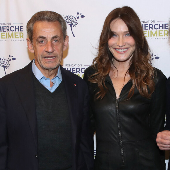 Nicolas Sarkozy et sa femme Carla Bruni Sarkozy (Marraine du Gala) - Photocall du 16ème Gala de la Fondation " Recherche Alzheimer " à l'Olympia à Paris. Le 20 mars 2023 © Bertrand Rindoff Petroff / Bestimage 