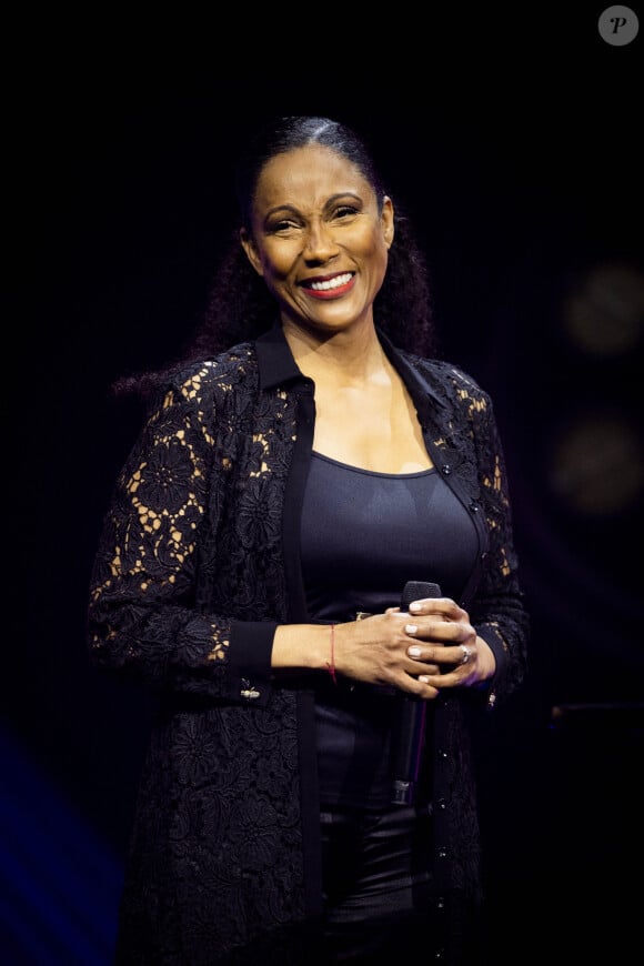 Christine Kelly - CNews - Deuxième édition du Grand Débat des Valeurs au Palais des Sports de Paris le 13 avril 2023.