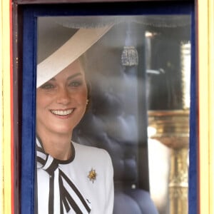 Catherine (Kate) Middleton, princesse de Galles - Les membres de la famille royale britannique lors de la parade Trooping the Color à Londres, Royaume Uni, le 15 juin 2024. © Julien Burton/Bestimage 