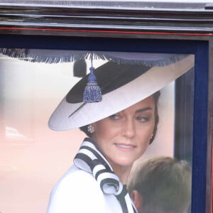 Catherine (Kate) Middleton, princesse de Galles - Les membres de la famille royale britannique lors de la parade Trooping the Color à Londres, Royaume Uni, le 15 juin 2024. © Ian Vogler/MirrorPix/Bestimage 