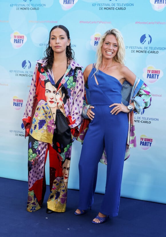 Marie Fevre et Aurore Delplace (Un si grand soleil) pour la soirée du 1000ème épisode de "NCIS" autour d'un gateau au Neptune lors de la 63ème édition du Festival de television de Monte-Carlo, Monaco, le 15 juin 2024. © Denis Guignebourg/BestImage 