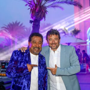 Exclusif - Khaled et Patrick Bruel - Backstage de l'enregistrement de l'émission "La fête de la chanson à l'orientale" à Marrakech diffusée le 14 juin sur France 3. . Le 6 juin 2023 © Philippe Doignon-Tiziano Da Silva/ Bestimage