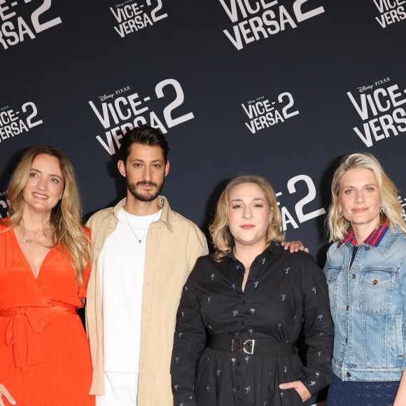 Dorothée Pousséo, Pierre Niney, Marilou Berry et Mélanie Laurent - Avant-première du film "Vice-versa 2" au cinéma Le Grand Rex à Paris le 16 juin 2024. © Coadic Guirec/Bestimage