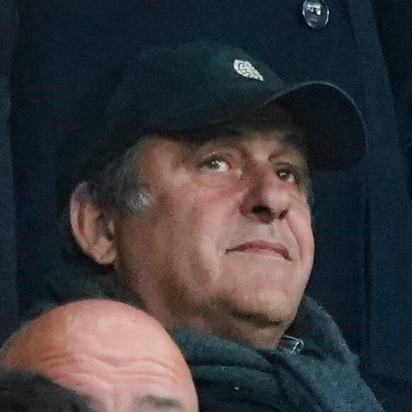 Michel Platini en tribunes lors du match d'Europa Ligue 2024 "Marseille - Benfica (1-0 / tab 4-2)" au stade Vélodrome, le 18 avril 2024. © Norbert Scanella/Panoramic/Bestimage