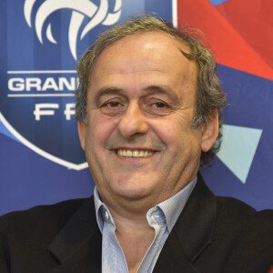 Michel Platini effectue le tirage au sort des 16 èmes de finale de la Coupe du Grand Est au stade Marcel-Picot à Tomblaine, le 23 janvier 2020. C'est dans ce stade que Michel Platini a joué sous les couleurs nancéiennes entre 1972 et 1979. © Mao / Panoramic / Bestimage.