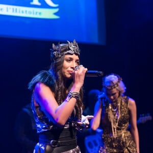 Exclusif - Zaho - Showcase de la comédie musicale "La légende du roi Arthur" à Paris le 10 avril 2015.