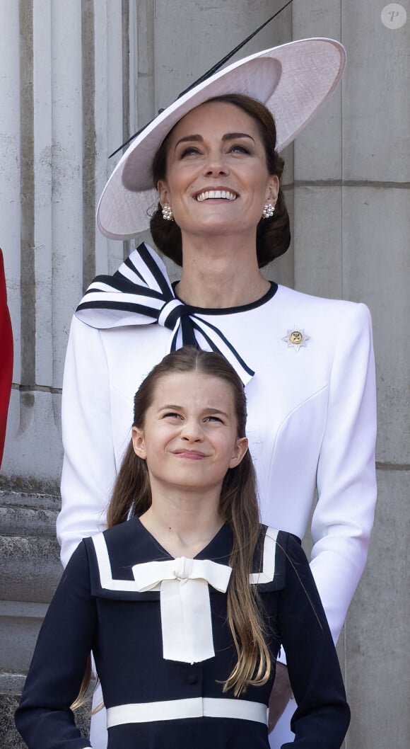 La princesse de Galles et sa fille, la princesse Charlotte, lors de la montée des couleurs à Londres, le 15 juin 2024. Richard Pohle/The Times/News Licensing/ABACAPRESS.COM