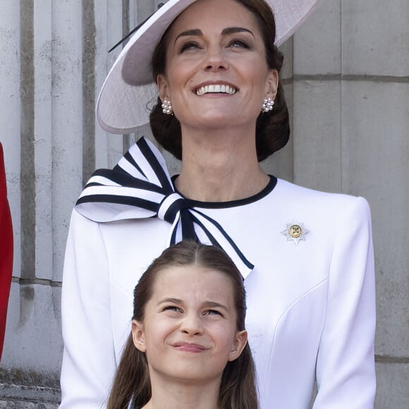 La princesse de Galles et sa fille, la princesse Charlotte, lors de la montée des couleurs à Londres, le 15 juin 2024. Richard Pohle/The Times/News Licensing/ABACAPRESS.COM