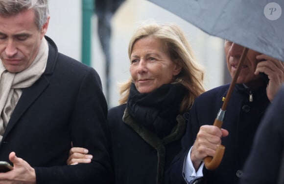 Claire Chazal à la sorties des obsèques de l'avocat Hervé Temime au cimetière du Montparnasse à Paris, France, le 14 avril 2023