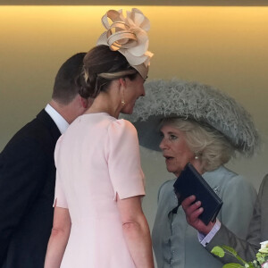 Le roi Charles III d'Angleterre et la reine consort d'Angleterre Camilla Parker Bowles -Peter Phillips et sa nouvelle compagne Harriet Sperling aux courses hippiques Royal Ascot 2024. Le 21 juin 2024 © Julien Burton / Bestimage 