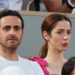 Camille Combal et Marie Treille Stefani dans les tribunes lors des Internationaux de France Roland Garros 2023 le 6 juin 2023. Nasser Berzane/ABACAPRESS.COM