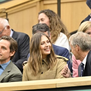 Maria Sharapova et son fiancé Alexander Gilkes assistent au tournoi de tennis de Wimbledon (24 juin - 14 juillet 2024) à Londres, le 3 juillet 2024. © Chryslene Caillaud / Panoramic / Bestimage