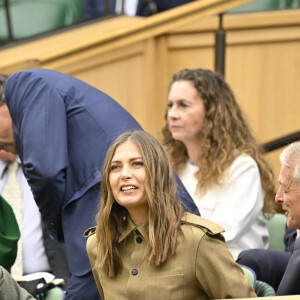 Maria Sharapova et son fiancé Alexander Gilkes assistent au tournoi de tennis de Wimbledon (24 juin - 14 juillet 2024) à Londres, le 3 juillet 2024. © Chryslene Caillaud / Panoramic / Bestimage