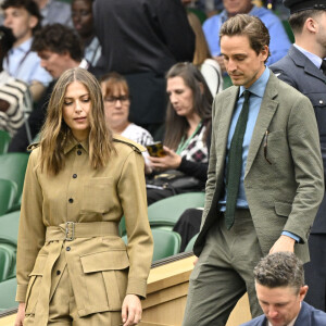 Maria Sharapova et son fiancé Alexander Gilkes assistent au tournoi de tennis de Wimbledon (24 juin - 14 juillet 2024) à Londres, le 3 juillet 2024. © Chryslene Caillaud / Panoramic / Bestimage